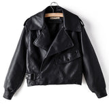 Fitaylor Women Faux Leather Jacket Pu Motorcycle Coat