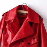 Fitaylor Women Faux Leather Jacket Pu Motorcycle Coat