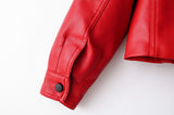 Fitaylor Women Faux Leather Jacket Pu Motorcycle Coat