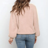 Hirsionsan Elegant Long Sleeve Mohair Sweater Cardigan