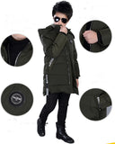 -30 Degree Children's Parka Winter Jackets Boys Warm Down Cotton-padded Coat Teen Thickening Clothes