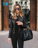 NEDEINS Winter Coat Jacket Thicken Long sleeve Outwear PU Leather