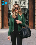 NEDEINS Winter Coat Jacket Thicken Long sleeve Outwear PU Leather