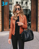 NEDEINS Winter Coat Jacket Thicken Long sleeve Outwear PU Leather