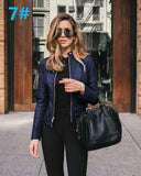 NEDEINS Winter Coat Jacket Thicken Long sleeve Outwear PU Leather