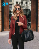 NEDEINS Winter Coat Jacket Thicken Long sleeve Outwear PU Leather