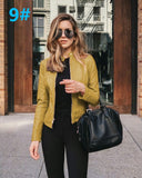 NEDEINS Winter Coat Jacket Thicken Long sleeve Outwear PU Leather