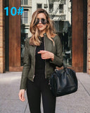 NEDEINS Winter Coat Jacket Thicken Long sleeve Outwear PU Leather