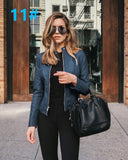 NEDEINS Winter Coat Jacket Thicken Long sleeve Outwear PU Leather