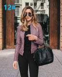 NEDEINS Winter Coat Jacket Thicken Long sleeve Outwear PU Leather
