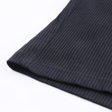 Bodycon Ribbed Dress Stand Collar Zipper Deep V-neck