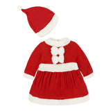 Christmas Baby Santa Claus Cosplay Costume Long Sleeve Cute Infant Winter Baby Dress