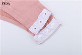 FSDA Long Sleeve Knitted Skinny Bodysuit Solid Square Collar