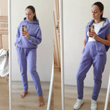 Aachoae Couple Hoodies Sweatshirt Fleece Tracksuit