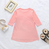 Winter Rainbow Long Sleeve Cotton Color Block Party Dress