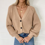 Zoki Knitted Cardigans Sweater Long Sleeve Loose Coat