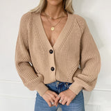 Zoki Knitted Cardigans Sweater Long Sleeve Loose Coat
