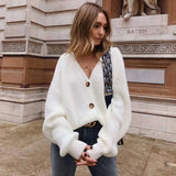 Zoki Knitted Cardigans Sweater Long Sleeve Loose Coat