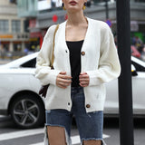 Zoki Knitted Cardigans Sweater Long Sleeve Loose Coat