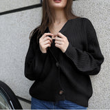 Zoki Knitted Cardigans Sweater Long Sleeve Loose Coat