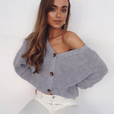 Zoki Knitted Cardigans Sweater Long Sleeve Loose Coat