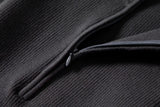 Aproms Elegant High Neck Zipper Front Knitted Sweater