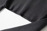 Aproms Elegant High Neck Zipper Front Knitted Sweater