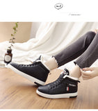Winter Boots Women Ankle Boots Warm PU Plush Shoes