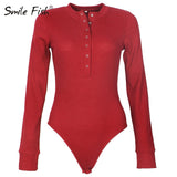 One-Piece Knitted Bodysuits Women Sexy Club Outfits V-Neck
