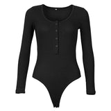 One-Piece Knitted Bodysuits Women Sexy Club Outfits V-Neck