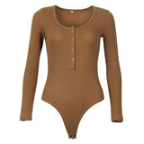 One-Piece Knitted Bodysuits Women Sexy Club Outfits V-Neck