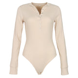 One-Piece Knitted Bodysuits Women Sexy Club Outfits V-Neck