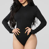 One-Piece Knitted Bodysuits Women Sexy Club Outfits V-Neck