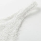 Three Piece Sexy Fluffy Sets Velvet Plush Hooded Cardigan