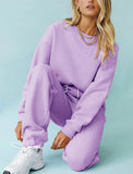 Aachoae Solid Casual Tracksuit Women Sports 2 Pieces Set