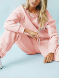 Aachoae Solid Casual Tracksuit Women Sports 2 Pieces Set