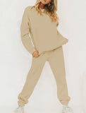 Aachoae Solid Casual Tracksuit Women Sports 2 Pieces Set