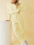Aachoae Solid Casual Tracksuit Women Sports 2 Pieces Set