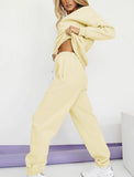 Aachoae Solid Casual Tracksuit Women Sports 2 Pieces Set