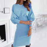 O-neck Long Sleeve Pencil Dress Bodycon Elegant Dress