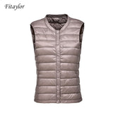 Fitaylor Ultra Light White Duck Down Vest Thin Coat