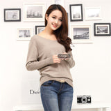 Cashmere sweaters sexy v-neck pullover loose wool
