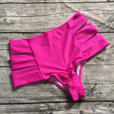 High Waist Bikini Bottom Shorts Elactic Swimwear Bottoms