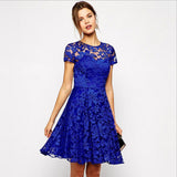 Plus Size Elegant Sweet Hallow Out Lace Sexy Party Princess Dress
