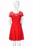 Plus Size Elegant Sweet Hallow Out Lace Sexy Party Princess Dress