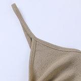 BOOFEENAA Vacation Knitted Party Cut Out Backless Bodycon Dress