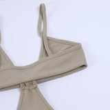 BOOFEENAA Vacation Knitted Party Cut Out Backless Bodycon Dress