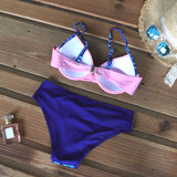 Riseado Push Up Patchwork Swimsuits Ruched Sexy Bikini Set