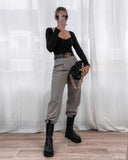 Women Long sleeve heart-neck Slim-fit Tight Knitted sweaters Pullover Tops