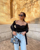Women Long sleeve heart-neck Slim-fit Tight Knitted sweaters Pullover Tops